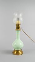 Deux lampes à pétrole en céramique émaillée couleur vert cél… (photo 5)