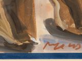 a painting of a pair of shoes that are on the ground