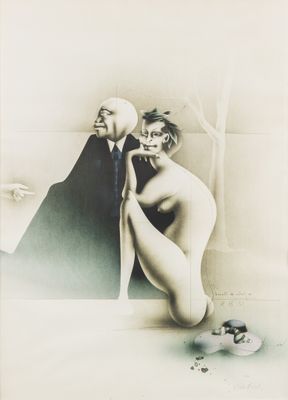 Paul Wunderlicht (1927-2010) 'Personnages', lithographie en …