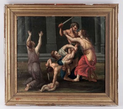 an image of a painting of a group of people in a room