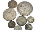 an image of a group of coins on a white background