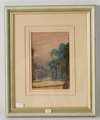 une image représentant un tableau représentant une scène de rue, dans un cadre