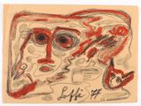 une image représentant un dessin d'un visage tenant une cigarette et un briquet
