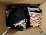 a box full of clothes and a bag in it