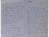 une vieille lettre manuscrite d'un homme qui écrit sur un morceau de papier