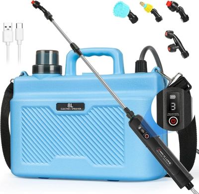 a blue case with a blue handle and a black handle