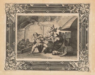 une vieille photo d'une famille assise dans un salon