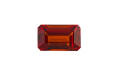 a red emerald stone on a white background