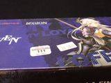 a box with a picture of a woman holding a sword