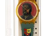 une photo d'une montre sur laquelle figure l'image d'un homme