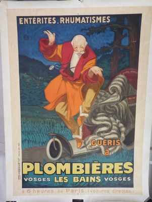 une affiche représentant un homme en scooter dans la rue