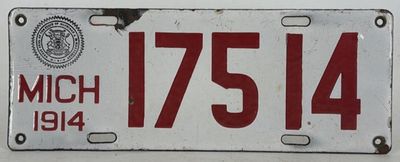 a license plate with the word michigan on it