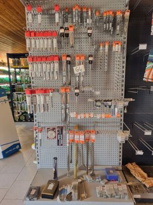 a display of electronic equipment in a store for sale
