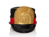 a black hat with a gold sun on it