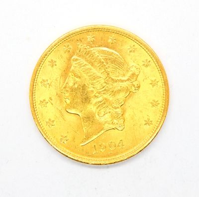 Pièce de 20 dollars or, Liberty Head, 1904. 33,46 g net. - Photo 1
