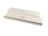 white cardboard box with lid and window open on a white background