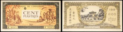 three different types of currency are shown on a black background
