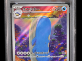 the pokemon card is in a clear plastic holder
