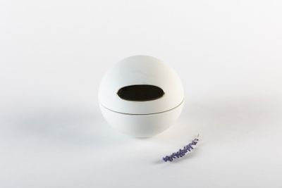 un œuf blanc avec un trou au milieu