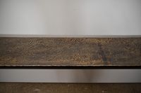 Grande console à plateau en bronze martelé et patiné doré, p… (photo 4)
