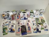 a lot of cell phones that are sitting on a table