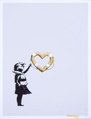 banksy girl with a heart balloon