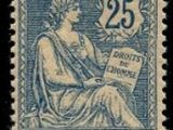 an old postage stamp with a statue on it