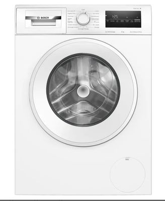 a white washing machine with the door open on a white background