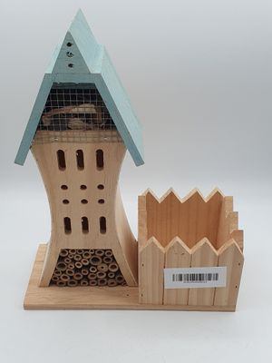 Hôtel à insectes avec jardinière intégrée - Bois naturel et …