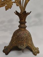 Paire de RAMPES D'AUTEL de style néogothique en bronze et mé… (photo 3)