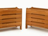 paire de tables de chevet de style « mid-century » en pin massif