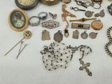 a lot of jewelry on the table together on the table