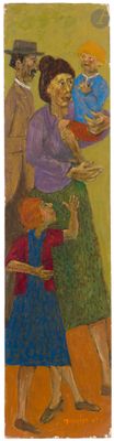 une image représentant un tableau d'une famille avec un enfant