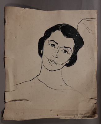 STELLA MARTENS (1896-1986) Portrait de dame, encre de chine …