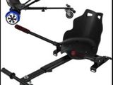 two wheeled scooters with wheels and a seat on a white background