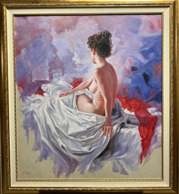 ECOLE MODERNE Le modèle Huiles sur toile en pendants