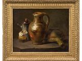 an image of a painting of a vase and other items on a table
