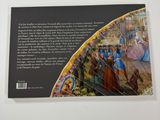 the back cover of a book with a picture of a man and a woman on a boat