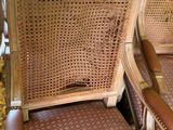 two chairs that are sitting next to each other on the floor