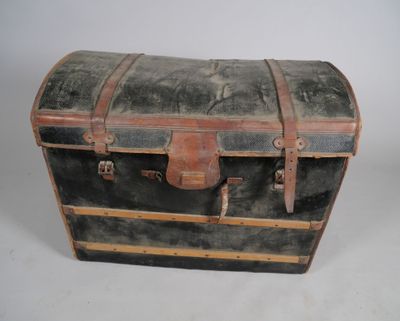 an old trunk that is sitting on a table