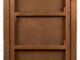 a picture of an old wooden cabinet with a shelf