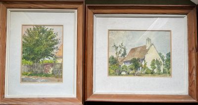 Ecole XXème Suite de deux aquarelles :