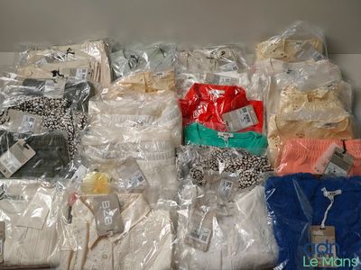 a lot of clothes that are in a box