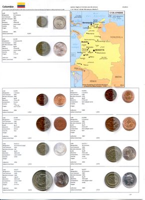 COLOMBIE. Lot de 44 monnaies différentes (XXe siècle).