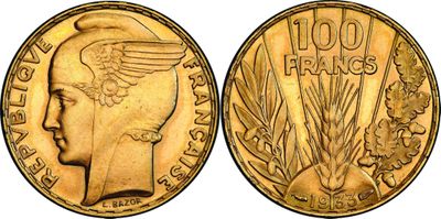 une image représentant une pièce d'or sur laquelle figurent une tête et des ailes