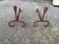 Paire de landiers/chenets en fer forgé. (photo 5)