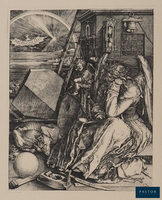 une image représentant un dessin en noir et blanc d'une femme assise devant un miroir