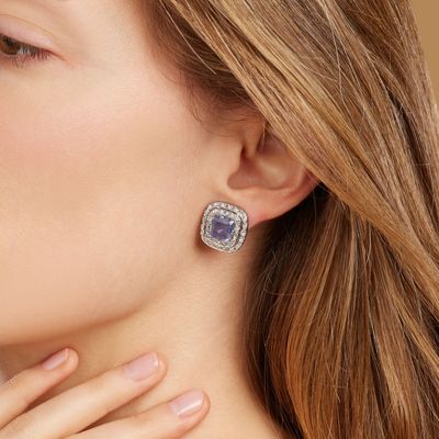 Paire DE Motifs D'Oreille Saphir