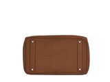 a brown leather wallet with a zipper on the front