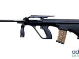 a close up of a rifle on a white background with the words adn le mans